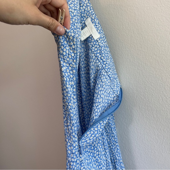 H&M Floral Blue High-Rise Calf-Length Skirt Size 4 - Picture 7 of 7